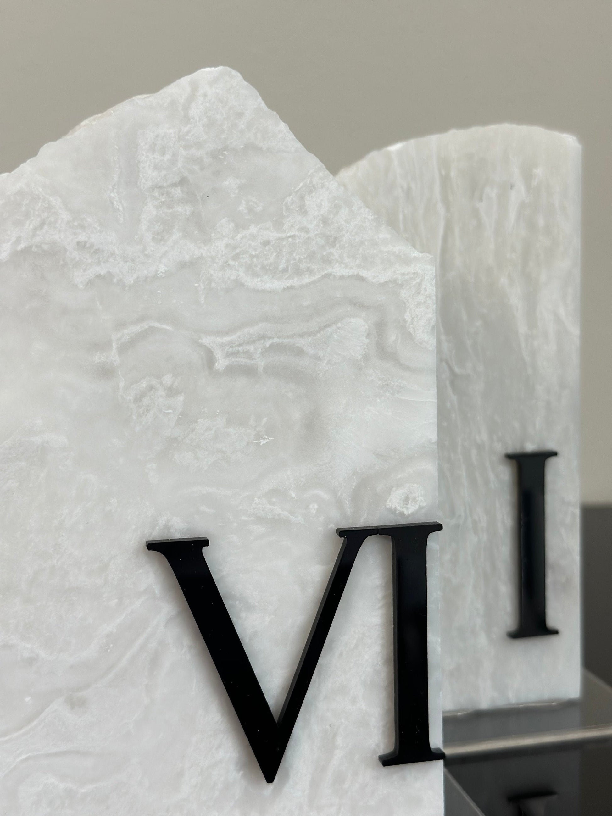 3D Marble Stone Roman Numeral Table Numbers | Wedding Unique Signage | Custom Layered | Table Numbers | Tablescape Decor | Natural Marble