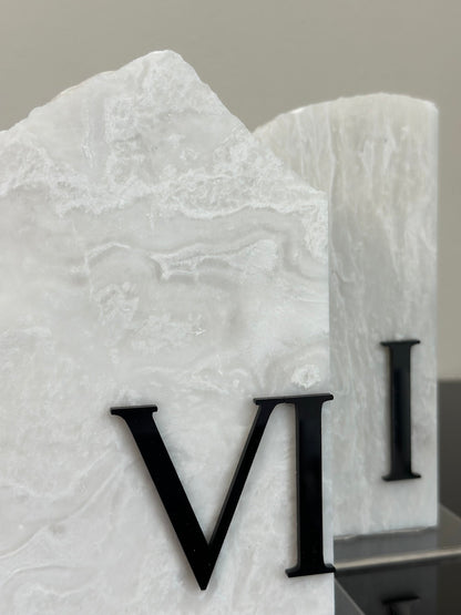 3D Marble Stone Roman Numeral Table Numbers | Wedding Unique Signage | Custom Layered | Table Numbers | Tablescape Decor | Natural Marble