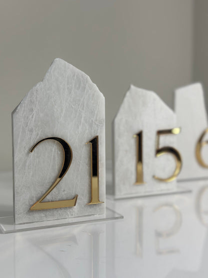 3D Marble Stone Table Numbers | Wedding Unique Signage | Custom Layered Decor | Table Numbers | Tablescape Decor | Natural Marble