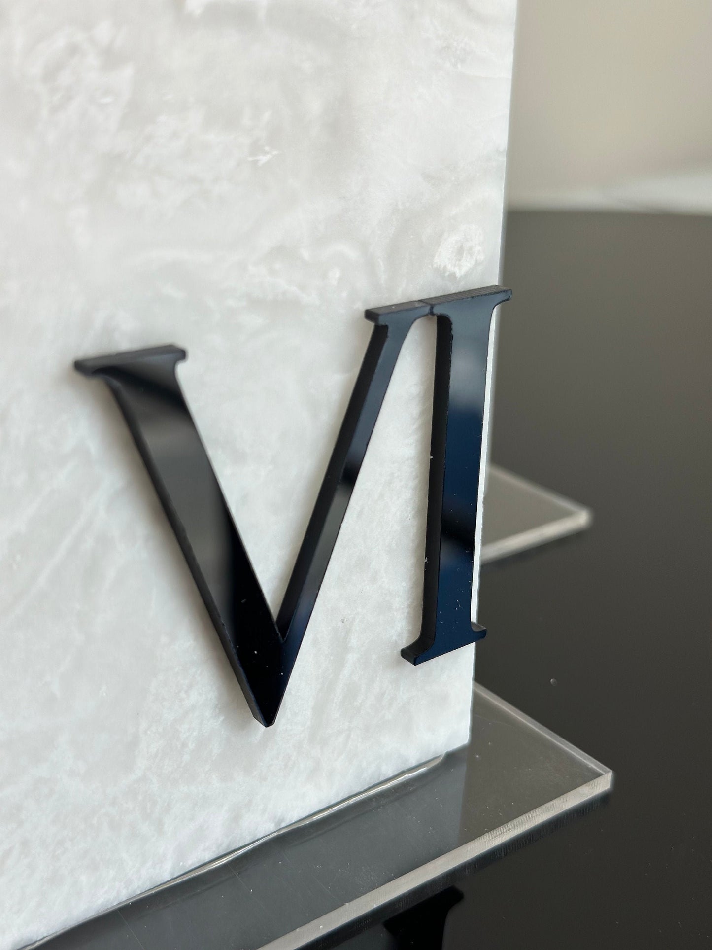 3D Marble Stone Roman Numeral Table Numbers | Wedding Unique Signage | Custom Layered | Table Numbers | Tablescape Decor | Natural Marble