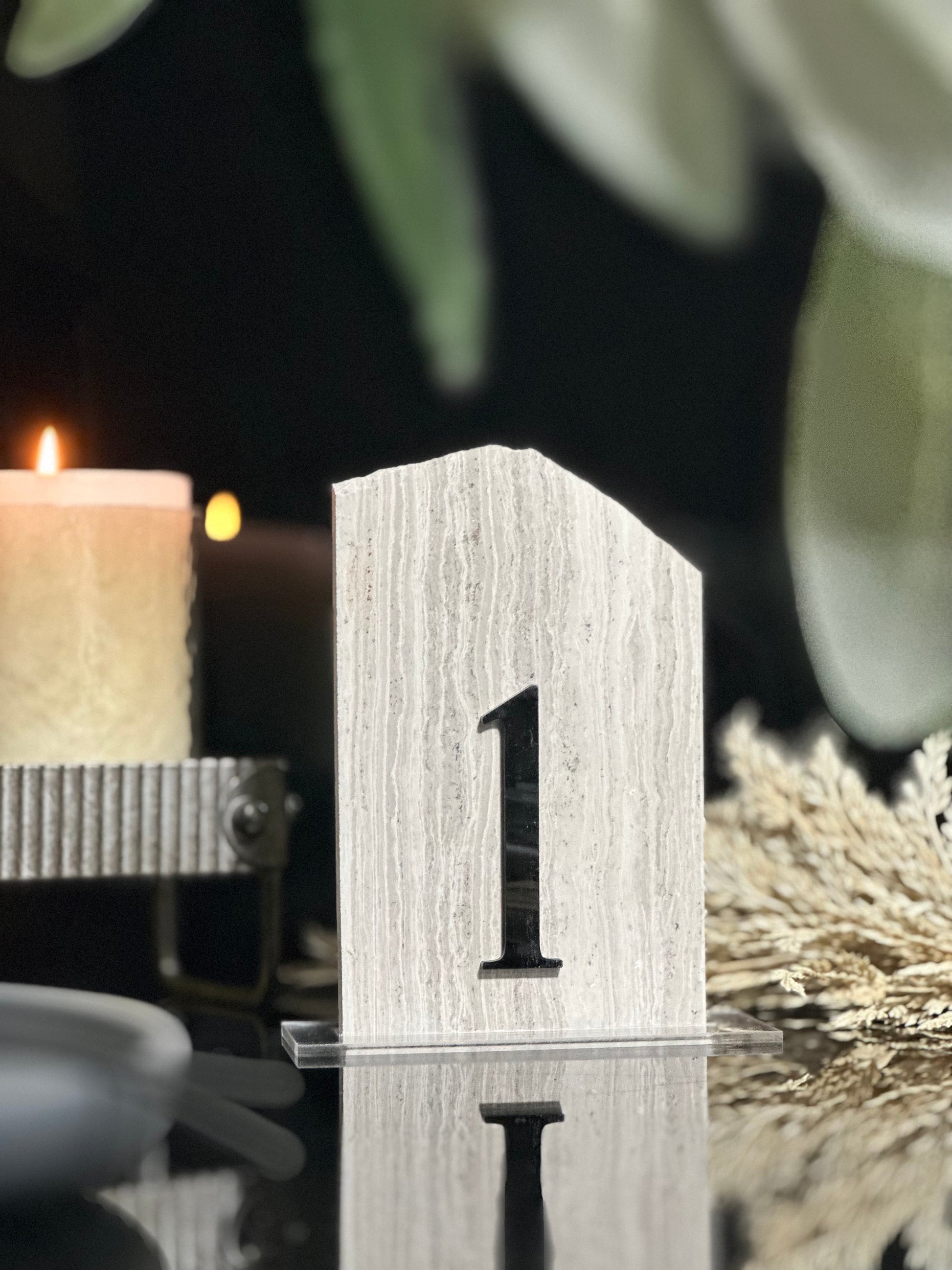 3D Marble Stone Table Numbers | Wedding Unique Signage | Custom Layered Decor | Table Numbers | Tablescape Decor | Natural Marble