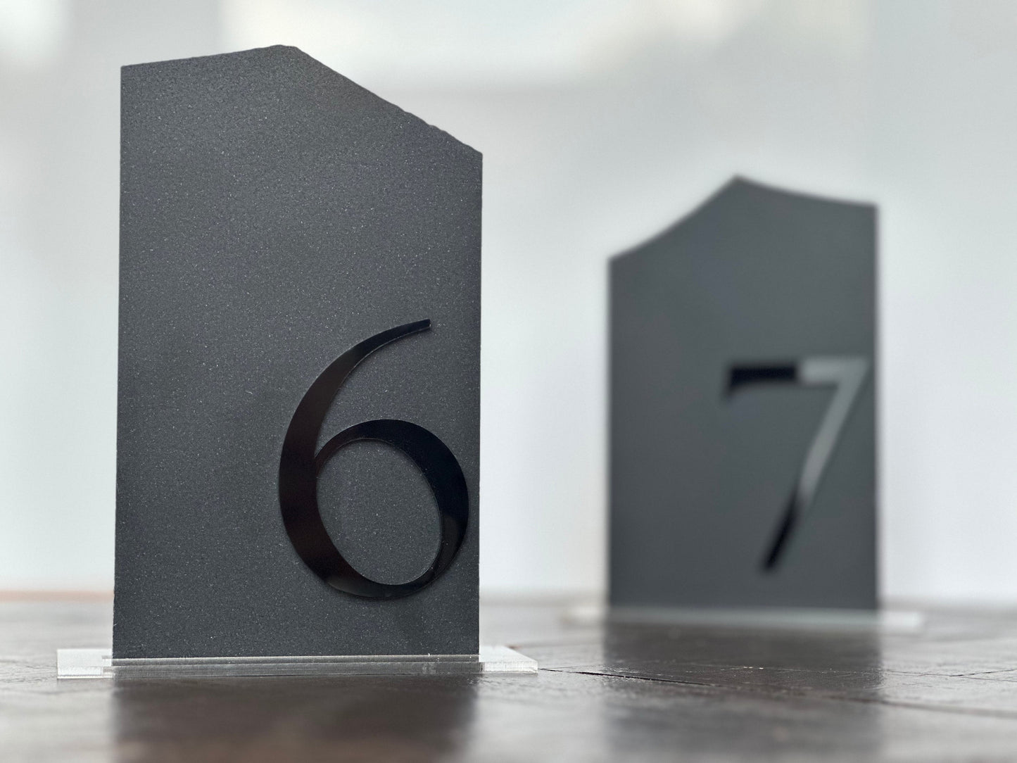 3D Black Matte Limestone Stone Table Numbers | Wedding Unique Signage | Custom Decor | Table Numbers | Tablescape Decor | Natural Limestone