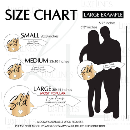 Personalized Realtor Key with Hanging Keys | Closing Time Realty | House Sold Acrylic and Wood Sign | Closing Prop | Realtor Gift Sold Sign