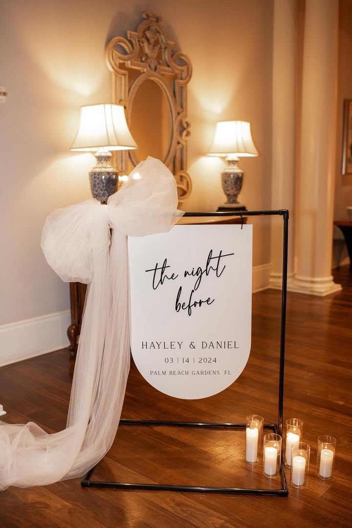 3D Rehearsal Welcome Sign Gold Mirror |Minimalist Modern Signage | Wedding Signage Welcome Sign | Acrylic Wedding Sign | The Night Before