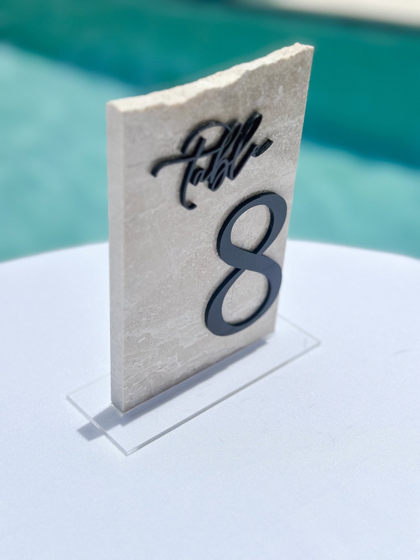 3D Marble Stone Table Numbers