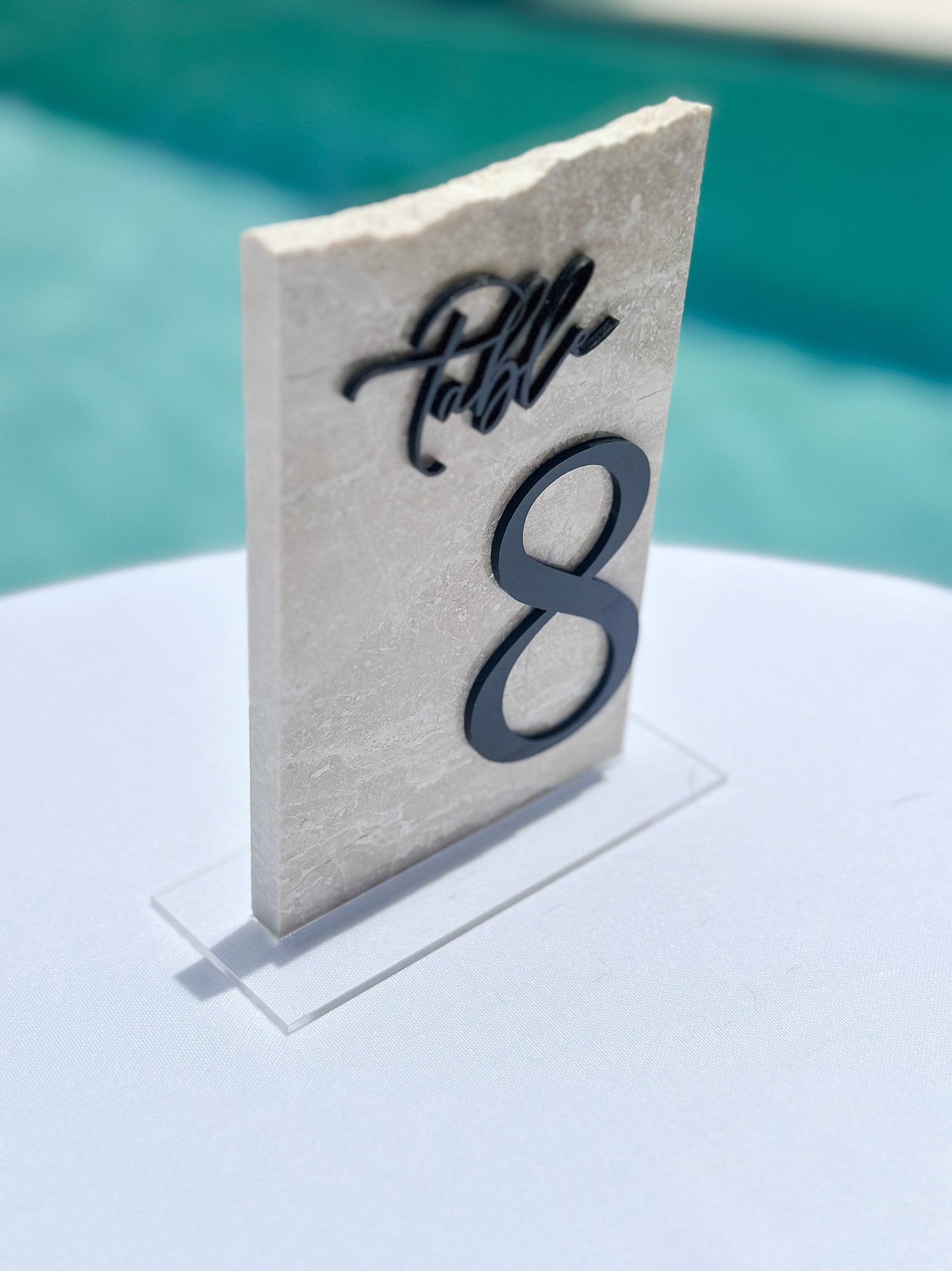 3D Marble Stone Table Numbers