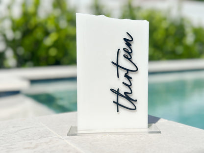 3D Marble Stone Table Numbers | Wedding Unique Signage | Custom Layered Decor | Table Numbers | Tablescape Decor | Natural Marble