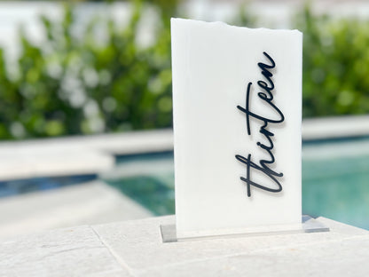 3D Marble Stone Table Numbers | Wedding Unique Signage | Custom Layered Decor | Table Numbers | Tablescape Decor | Natural Marble