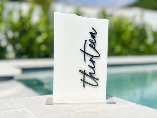 3D Marble Stone Table Numbers | Wedding Unique Signage | Custom Layered Decor | Table Numbers | Tablescape Decor | Natural Marble