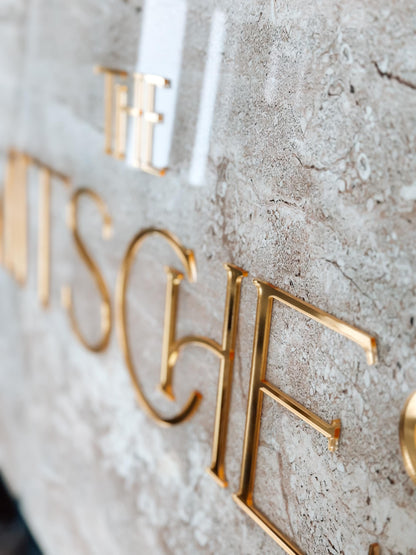 Faux Stone Wedding Welcome Sign | Minimalist Modern Signage | Travertine Wedding Signage Welcome Sign | Acrylic Wedding Sign