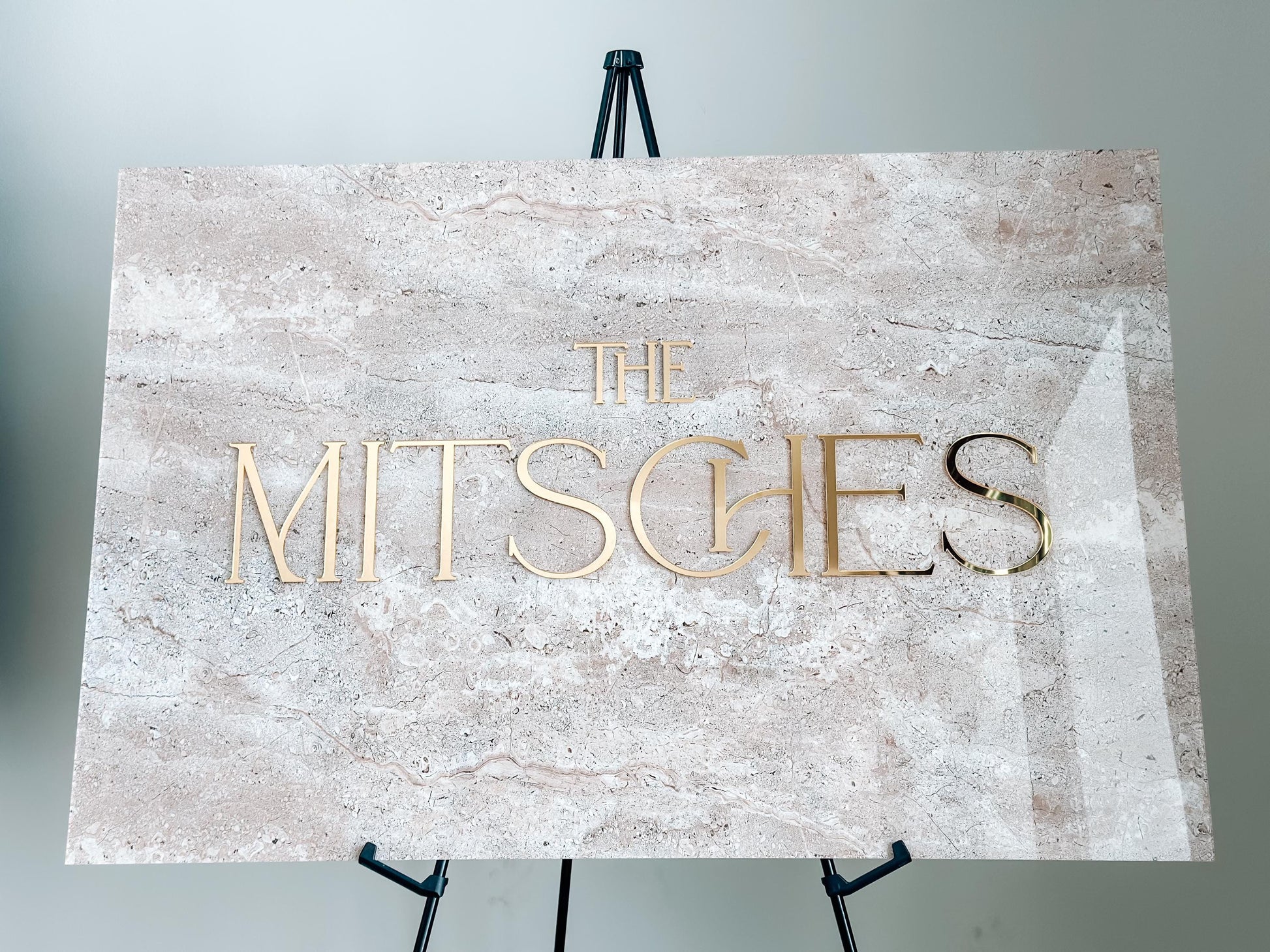 Faux Stone Wedding Welcome Sign | Minimalist Modern Signage | Travertine Wedding Signage Welcome Sign | Acrylic Wedding Sign
