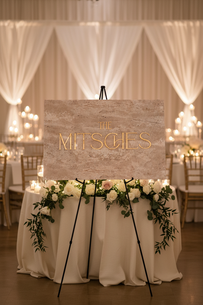 Faux Stone Wedding Welcome Sign