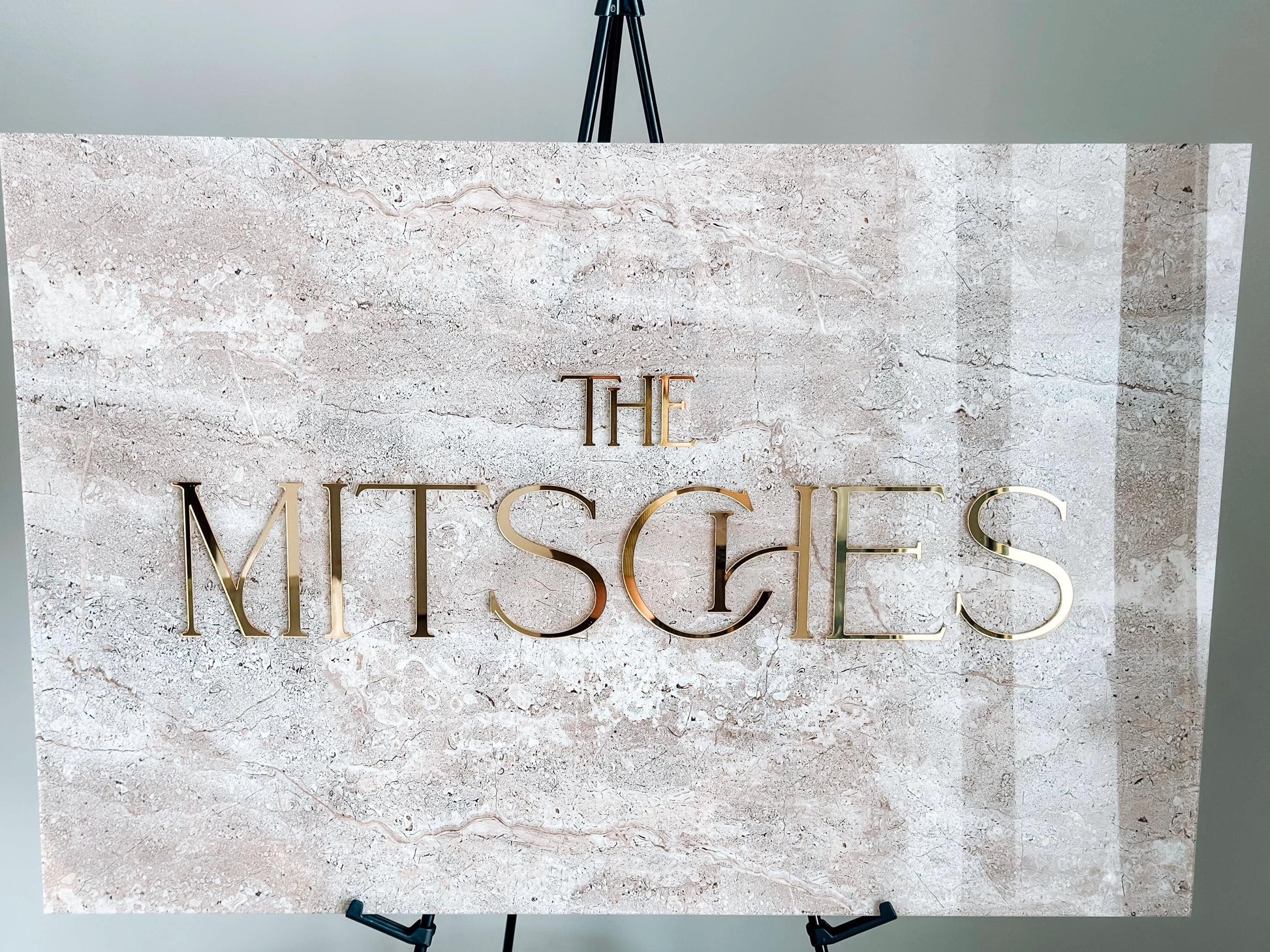 Faux Stone Wedding Welcome Sign | Minimalist Modern Signage | Travertine Wedding Signage Welcome Sign | Acrylic Wedding Sign