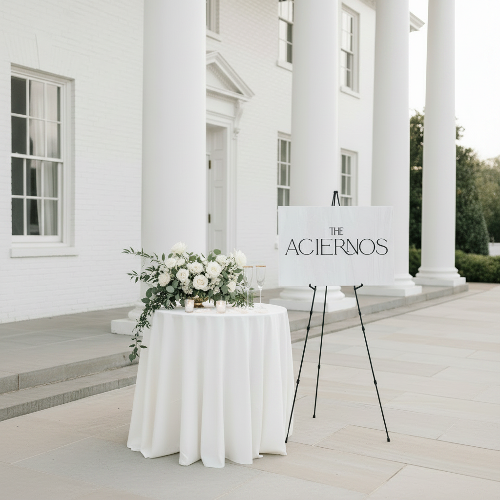 Faux Stone Wedding Welcome Sign
