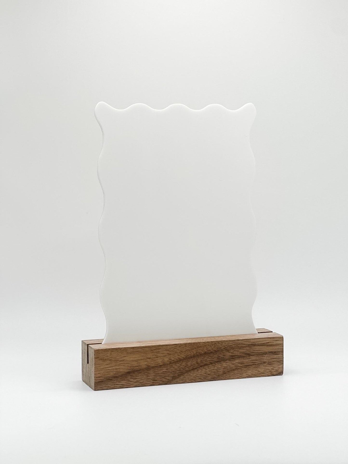 White Wavy Ripple Blank Acrylic Table Numbers