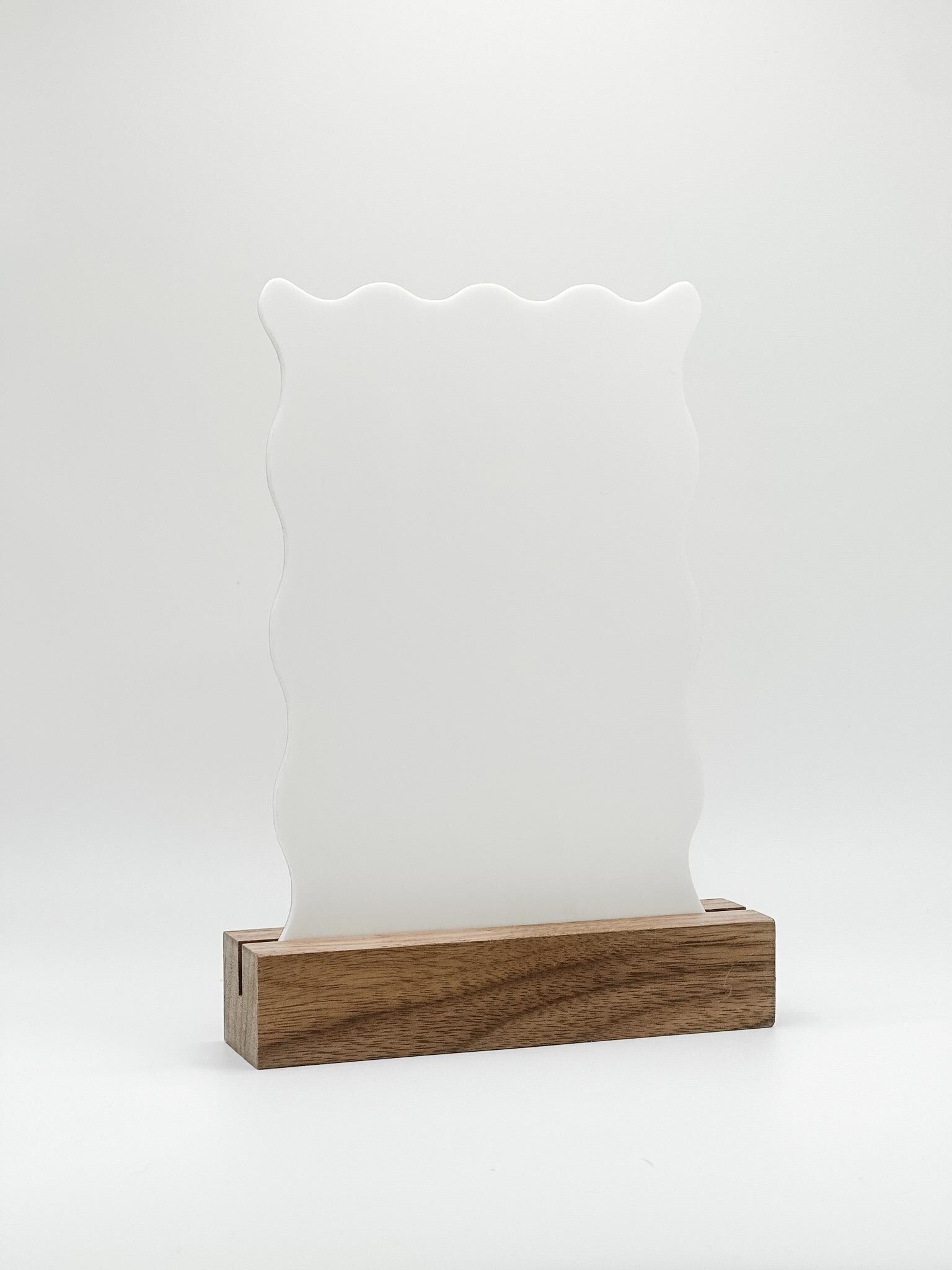 White Wavy Ripple Blank Acrylic Table Numbers