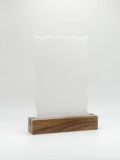 White Wavy Ripple Blank Acrylic Table Numbers