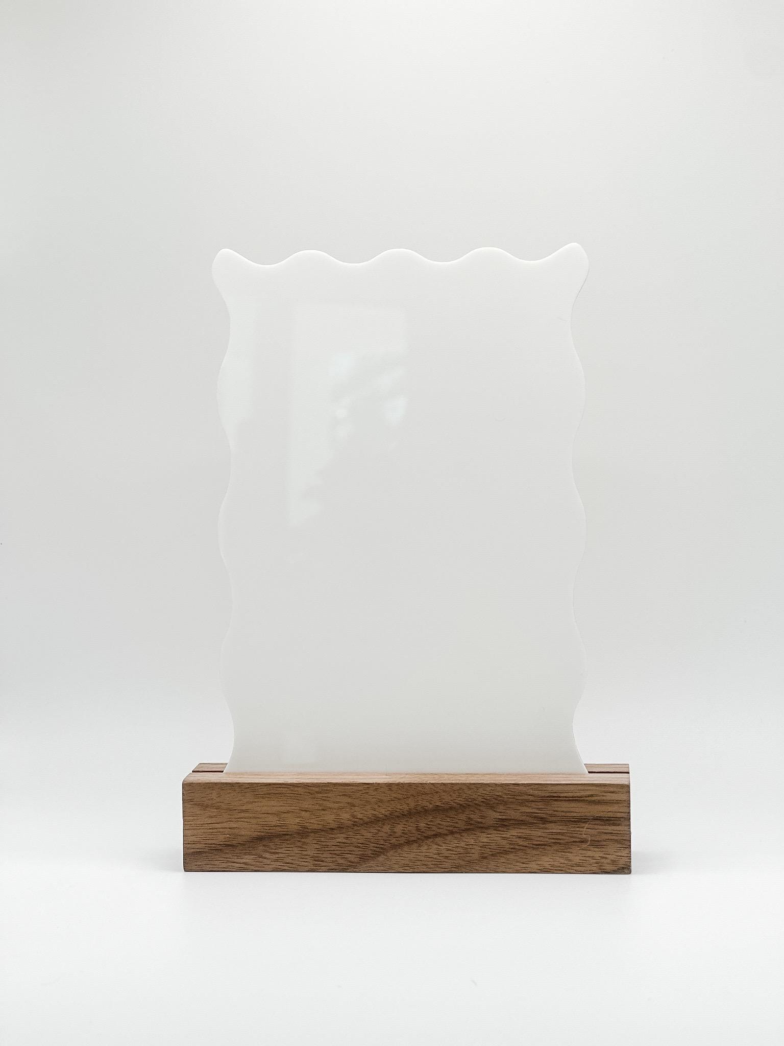 White Wavy Ripple Blank Acrylic Table Numbers