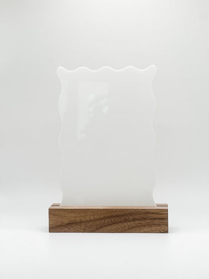 White Wavy Ripple Blank Acrylic Table Numbers