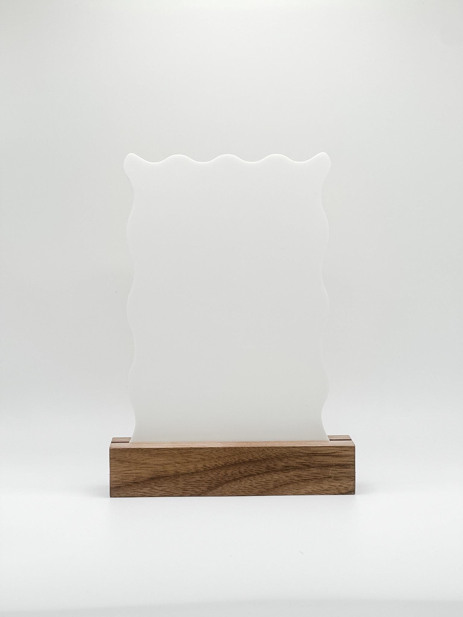 White Wavy Ripple Blank Acrylic Table Numbers
