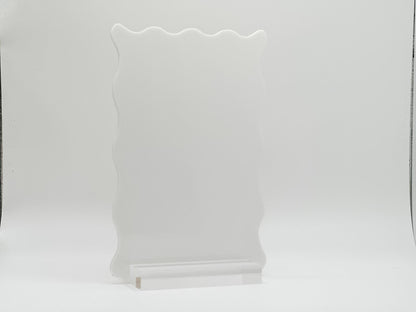White Wavy Ripple Blank Acrylic Table Numbers