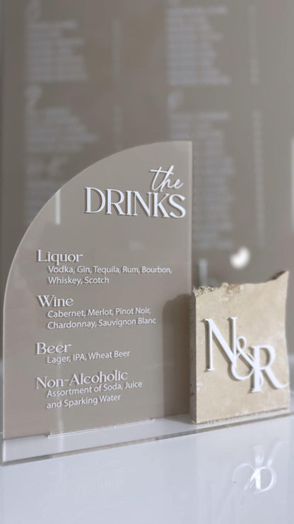 Acrylic Stone Signature Drinks Sign