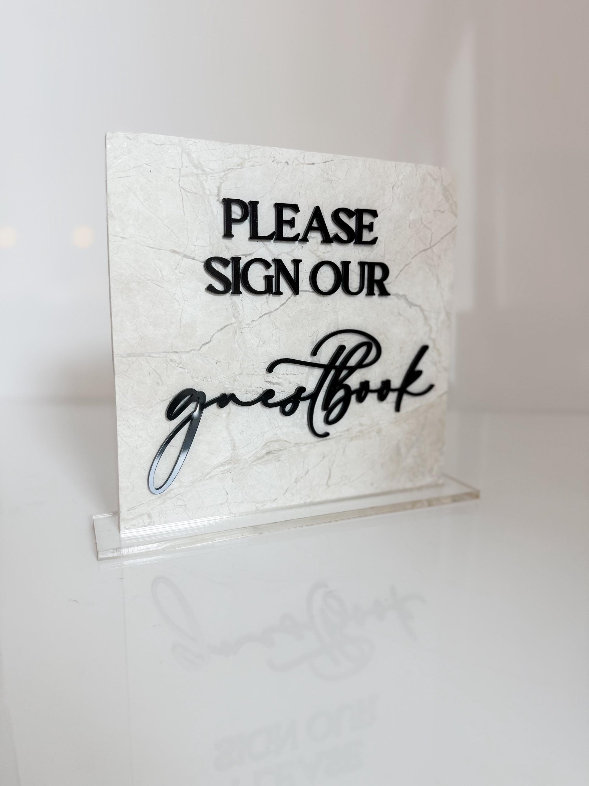 Marble 3D Cards and Gifts Table Sign | Wedding Sign | Modern Wedding Decor | Favor Sign | Party Tabletop Signs | Gold Mirror