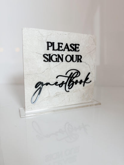 Marble 3D Cards and Gifts Table Sign