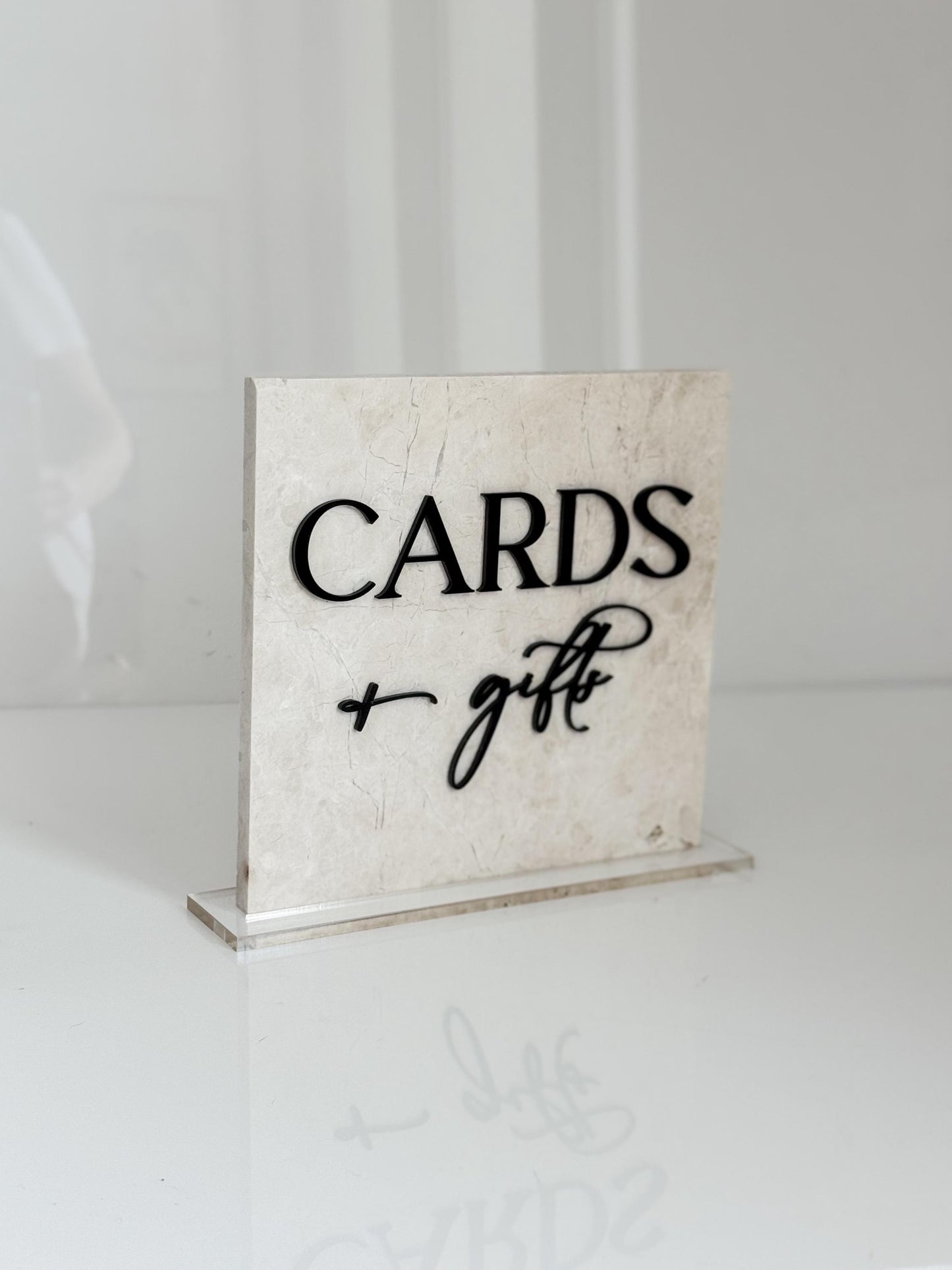 Marble 3D Cards and Gifts Table Sign | Wedding Sign | Modern Wedding Decor | Favor Sign | Party Tabletop Signs | Gold Mirror