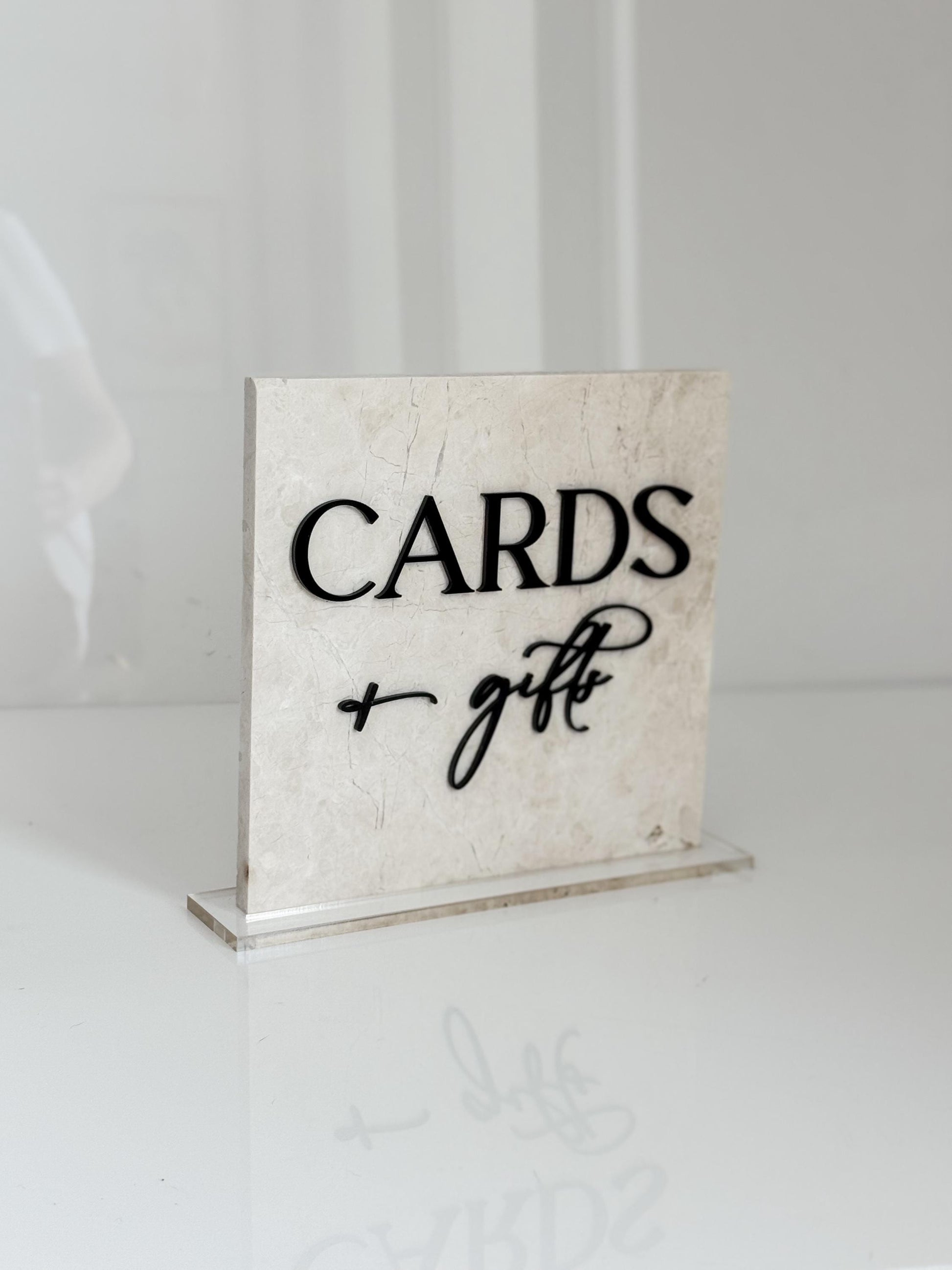 Marble 3D Cards and Gifts Table Sign | Wedding Sign | Modern Wedding Decor | Favor Sign | Party Tabletop Signs | Gold Mirror