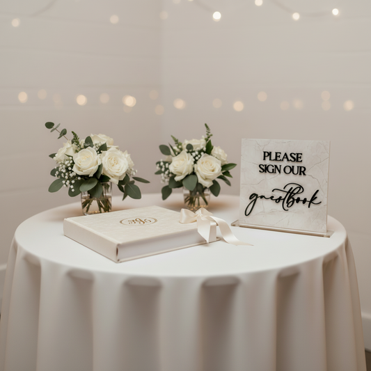 Marble 3D Please Sign Our Guestbook Table Sign