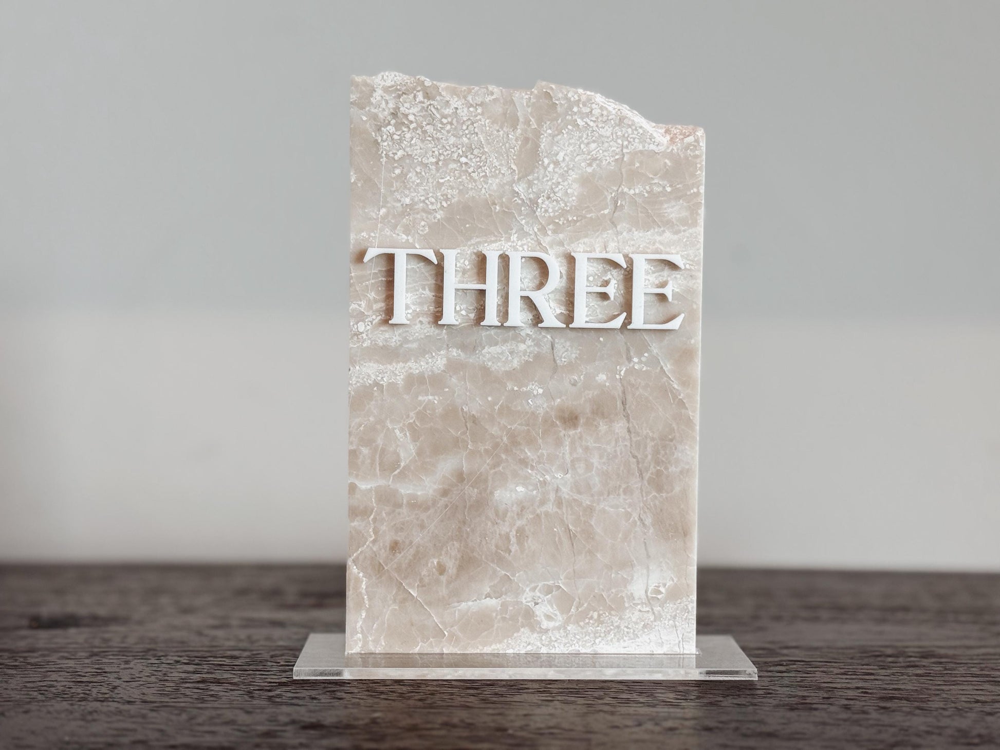3D Marble Stone Table Numbers | Wedding Unique Signage | Custom Layered Decor | Table Numbers | Tablescape Decor | Travertine Looking
