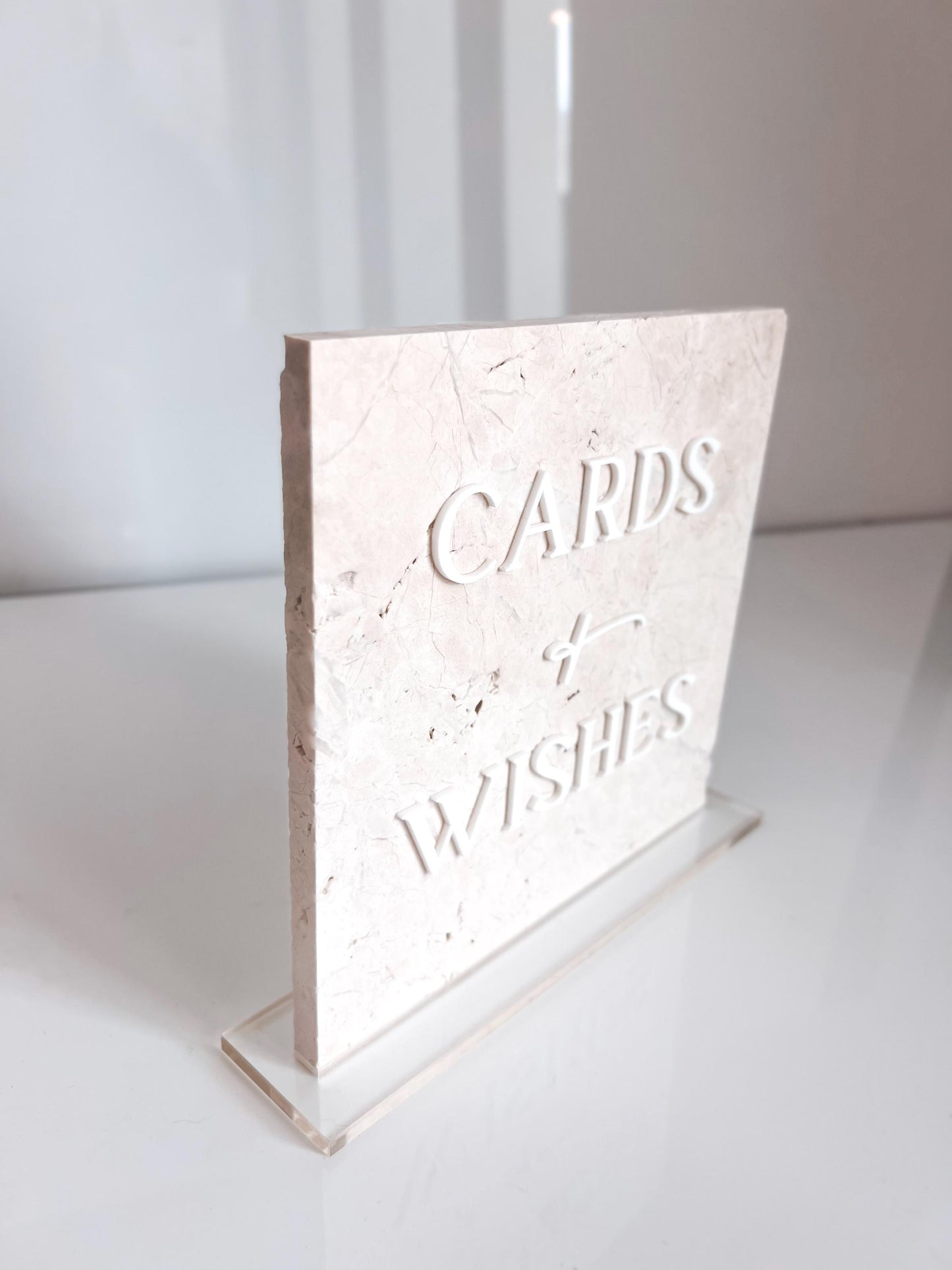 Marble 3D Cards and Wishes Table Sign | Wedding Sign | Modern Wedding Decor | Favor Sign | Party Tabletop Signs | Gold Mirror