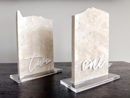 3D Marble Stone Table Numbers