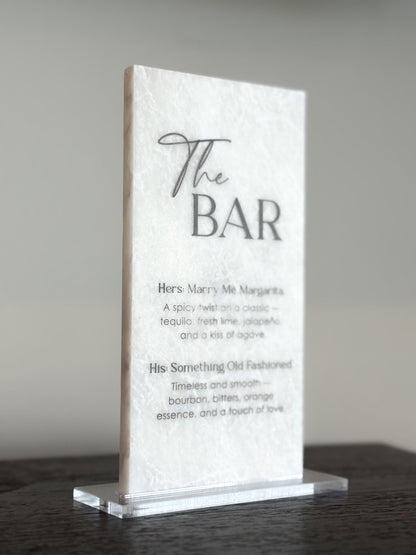 Marble Stone Bar Sign