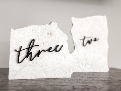 Acrylic Table Number Stone Sign