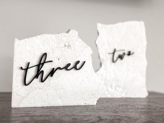Acrylic Table Number Stone Sign