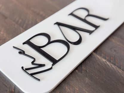 3D Acrylic the Bar Sign | Minimalist Modern Signage | Unique Wedding Signage | Acrylic Wedding Sign | Drink Sign, Bar Sign | The Bar Decor