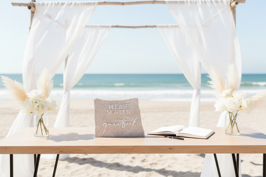 Marble Stone 3D Guestbook Table Sign