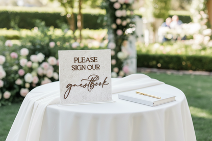 Marble 3D Guestbook Table Sign