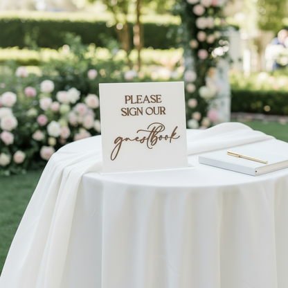 Marble 3D Guestbook Table Sign