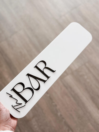 3D Acrylic the Bar Sign | Minimalist Modern Signage | Unique Wedding Signage | Acrylic Wedding Sign | Drink Sign, Bar Sign | The Bar Decor