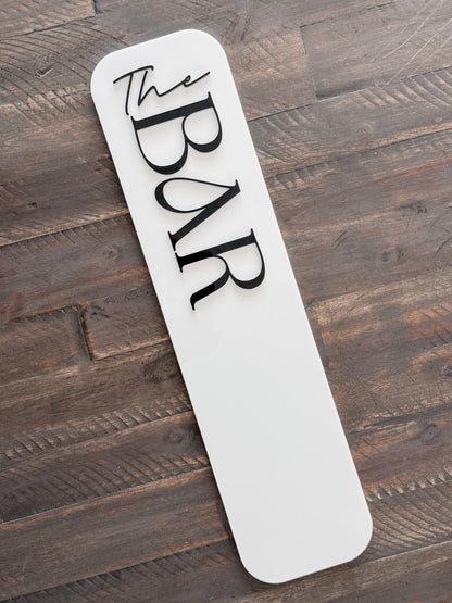 3D Acrylic the Bar Sign | Minimalist Modern Signage | Unique Wedding Signage | Acrylic Wedding Sign | Drink Sign, Bar Sign | The Bar Decor