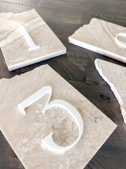 3D Marble Stone Table Numbers