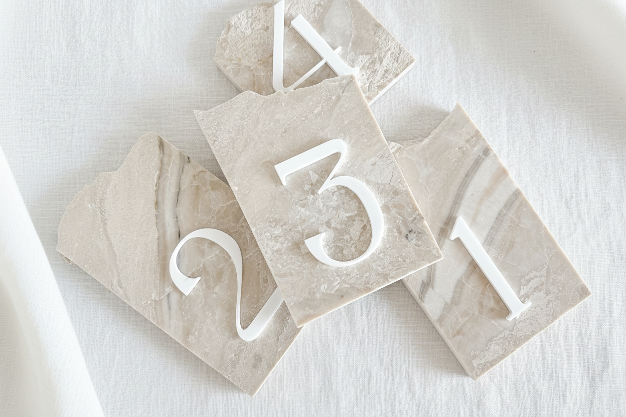 3D Marble Stone Table Numbers
