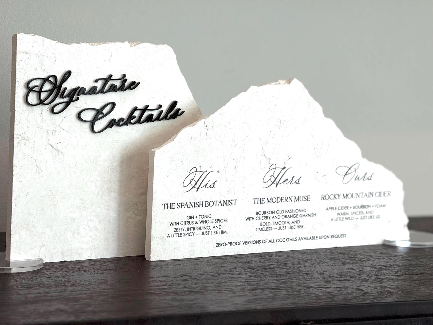 3D Marble Stone Bar Sign