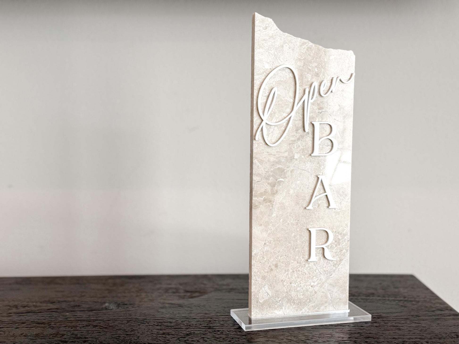 Marble Stone Open Bar Sign | Wedding Unique Signage | Menu sign, Drink Sign, Bar Sign | Signature Drinks