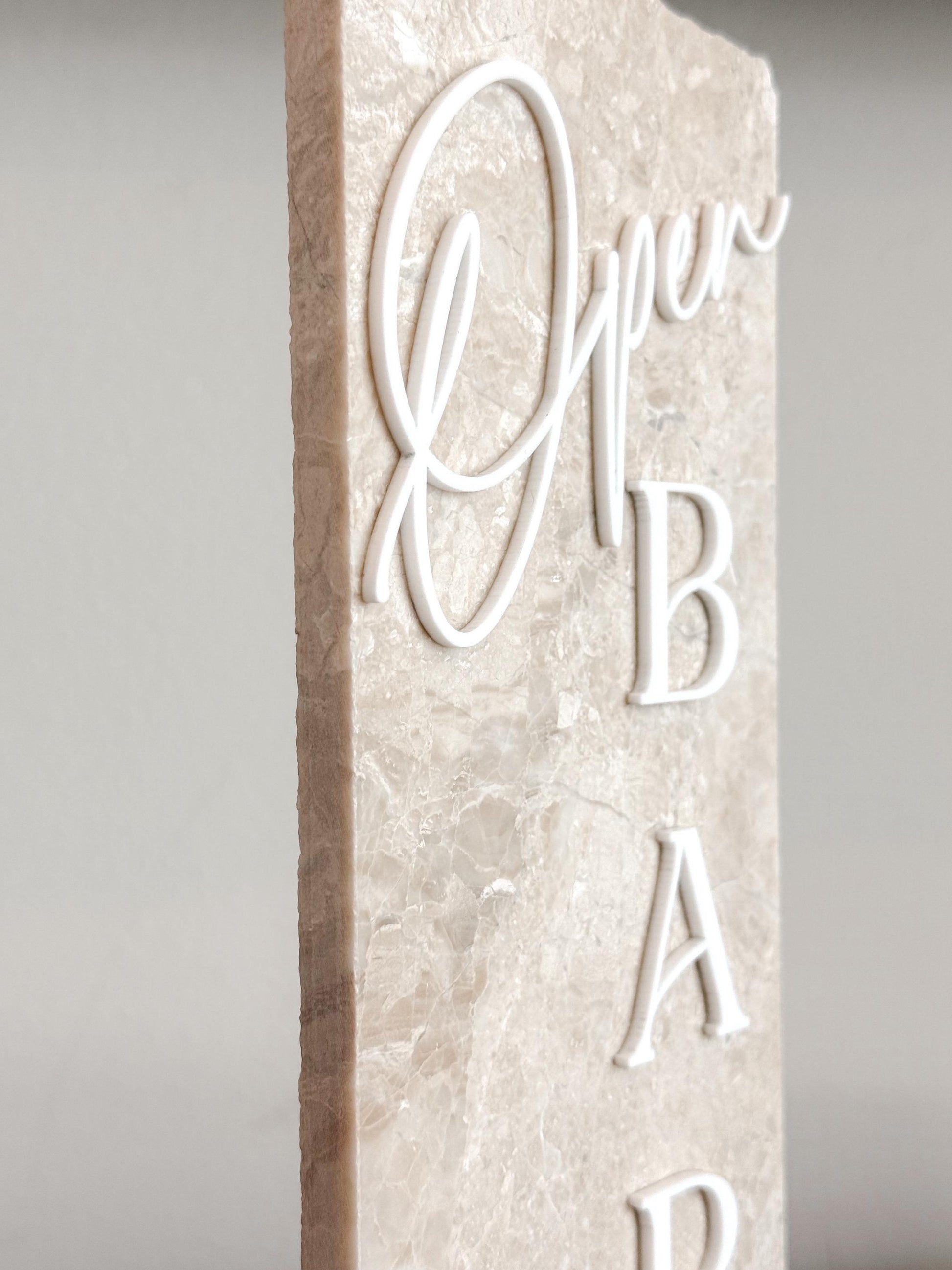 Marble Stone Open Bar Sign | Wedding Unique Signage | Menu sign, Drink Sign, Bar Sign | Signature Drinks