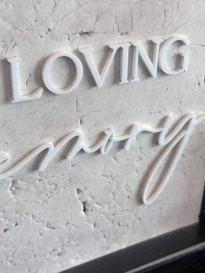 Marble 3D In Loving Memory Table Sign | Modern Wedding Decor | Favor Sign | Party Tabletop Signs | Gold Mirror | Memorial Sign