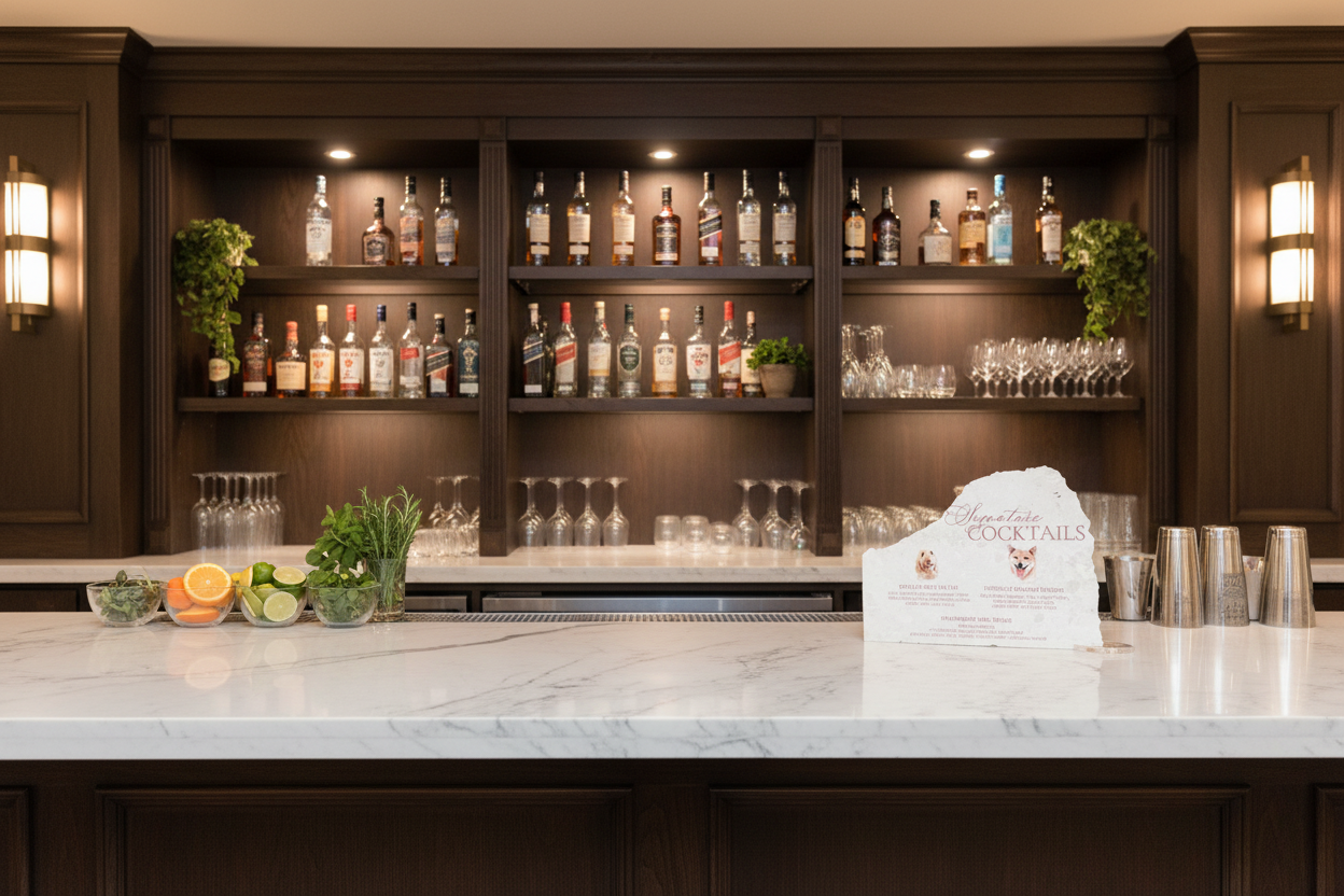 Marble Stone Bar Sign